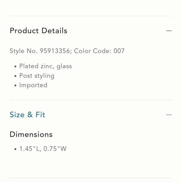 New Anthropologie Crystal Post Earrings Black Tone - Picture 4 of 9